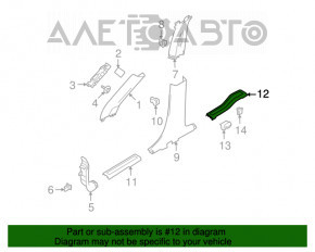 Capacul pragului din spate dreapta pentru Ford Flex 09-19, gri.