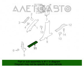 Накладка порога передняя левая Ford Flex 09-19 черная, царапина