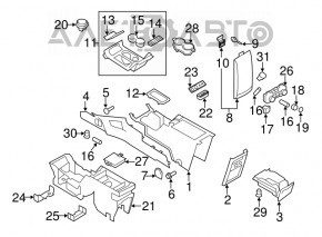 Консоль центральная подлокотник и подстаканники Ford Flex 09-12 дорест