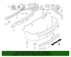 Capacul de protecție a barei spate inferioare Ford Flex 09-19