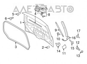 Ușa portbagajului goală Ford Flex 09-19 argintie UX