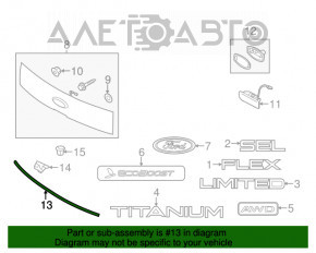 Moldura portbagaj Ford Flex 09-19 crom