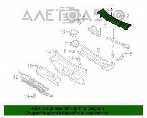 Grila stergatoarelor de plastic pentru Ford Flex 09-19 are fixările rupte.