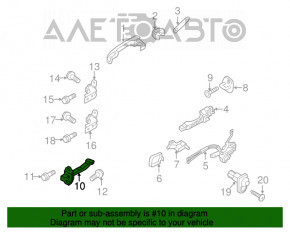 Limitatorul ușii din spate stânga pentru Hyundai Elantra UD 11-16, nou, original OEM