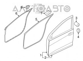 Дверь голая передняя левая Hyundai Elantra UD 11-16