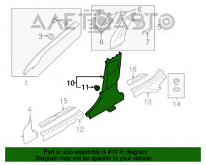 Capacul stâlpului central, partea de jos, stânga, Hyundai Elantra UD 11-16