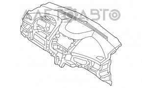 Panoul frontal al torpedo-ului fără AIRBAG pentru Hyundai Elantra UD 11-13, negru.