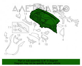 Торпедо передняя панель без AIRBAG Hyundai Elantra UD 11-13 дорест черн