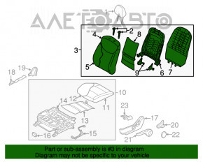 Scaun șofer Hyundai Elantra UD 11-16 fără airbag, manual, material textil gri, necesită curățare.