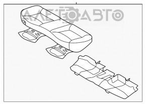 Rândul din spate al scaunelor, al doilea rând Hyundai Elantra UD 11-16, material textil gri, nevoie de curățare.