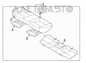 Rândul din spate al scaunelor, al doilea rând Hyundai Elantra UD 11-16, material textil gri, nevoie de curățare.