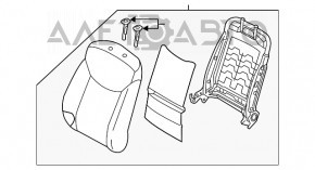 Scaun de pasager Hyundai Elantra UD 11-16 fără airbag, material textil gri, necesită curățare.