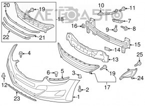 Bara fata goala Hyundai Elantra UD 11-13 dorest, albastru S7U, zgarieturi, rupturi, elemente de fixare rupte