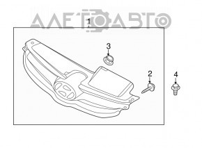 Решетка радиатора grill Hyundai Elantra UD 11-13 дорест GLS, песок, мелкие царапины