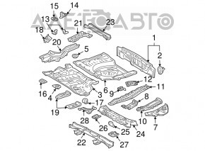 Panoul din spate al modelului Lexus RX300 RX330 RX350 RX400 04-09, argintiu, cu coroziune.