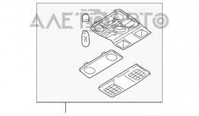 Plafonul de iluminare frontal pentru VW Jetta 11-18 SUA fără plafon panoramic, gri tip 3