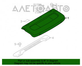 Raftul din spate Nissan Versa 12-19 SUA negru.