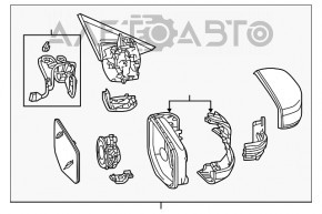 Зеркало боковое левое Acura TLX 15-16