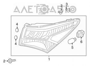 Фонарь внешний крыло правый Acura TLX Acura TLX 15-17 дорест