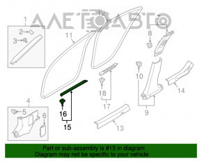 Capac prag fata stanga exterioara Infiniti Q50 14- lovituri, zgarieturi