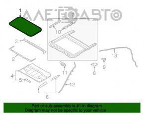 Geam asamblat Infiniti Q50 14- perdea gri