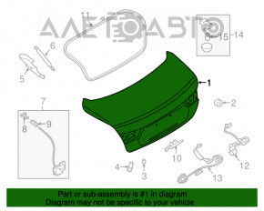 Capac portbagaj Infiniti Q50 14-17 argintiu K23, în folie