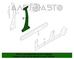 Bara caroseriei centrală stângă Infiniti Q50 14- pe caroserie