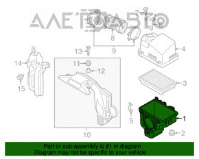 Capacul inferior al filtrului de aer Mazda CX-5 13-16 2.0, nou, original OEM