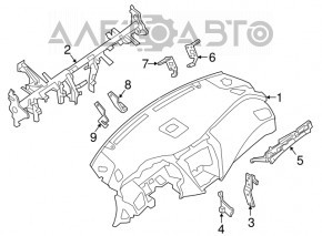 Panoul frontal al torpilei fără AIRBAG Nissan Murano z52 15-18 negru.