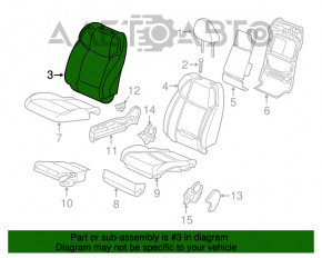 Scaun de pasager Acura TLX 15- cu airbag, electric, piele bej