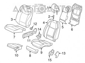 Scaun de pasager Acura TLX 15- cu airbag, electric, piele bej