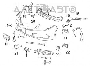 Bara fata goala Acura TLX 15-17 pre-restilizare