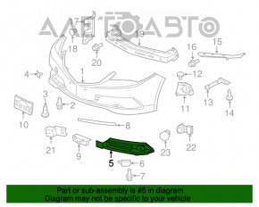 Capacul de protecție pentru farul din dreapta Acura TLX 15-17 pre-restilizare