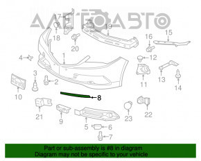 Moldura bara fata stanga Acura TLX 15-17 pre-restilizare crom