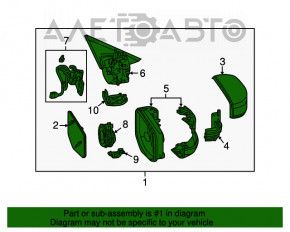 Oglindă laterală dreapta Acura TLX 15-16