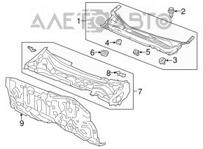 Grila stergatoarelor din plastic pentru Acura TLX 15- este ruptă