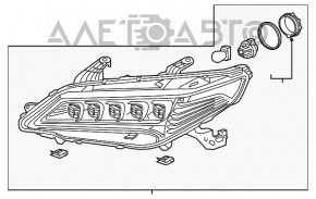 Far fata dreapta naked Acura TLX 15-17 dorest nou original OEM