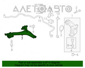 Рычаг нижний передний правый Acura TLX 15- порван сайлент