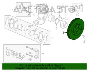 Disc de frână față dreapta Acura TLX 15-28 mm