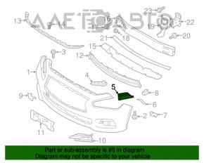 Suportul de bara fata dreapta exterior Infiniti Q50 14-