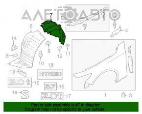 Bara de protecție față stânga Infiniti Q50 14- partea din spate