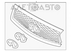 Решетка радиатора grill Infiniti Q50 14-17 со значком новый OEM оригинал