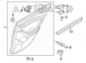 Обшивка двери карточка задняя правая Mazda 3 14-18 BM черн