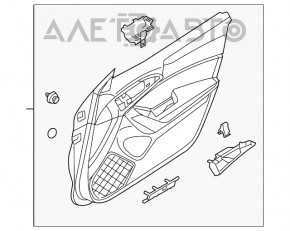 Обшивка двери карточка передняя правая Mazda 3 14-18 BM черн, BOSE