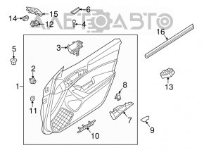 Capacul ușii, cartela din față dreapta Mazda 3 14-18 BM negru, BOSE