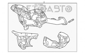 Коллектор выпускной с катализатором Mazda 3 14-18 BM