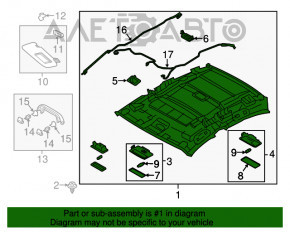 Обшивка потолка Mazda 3 14-18 BM без люка