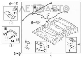 Обшивка потолка Mazda 3 14-18 BM без люка