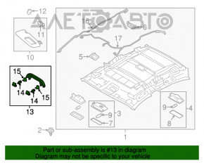 Manerul plafonului din față stânga Mazda CX-5 17- gri.