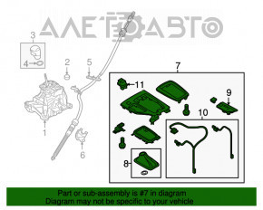 Capacul schimbatorului de viteze Mazda 3 14-18 BM negru cu insertie gri, uzata.